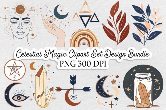 Download Celestial Magic Clipart Set Design PNG - Premium Resources