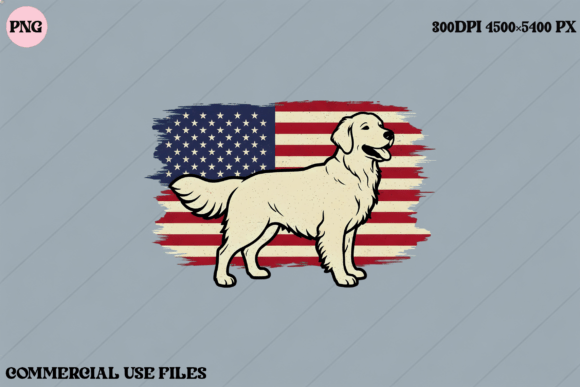 Download Golden Retriever USA Flag Dog Graphic - Dog graphic Collection