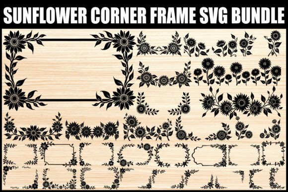 Download Elegant Sunflower Border SVG Pack - Flower border Collection