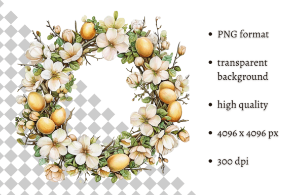 Download Watercolor Easter Wreath Illustration - Watercolor easter Collection