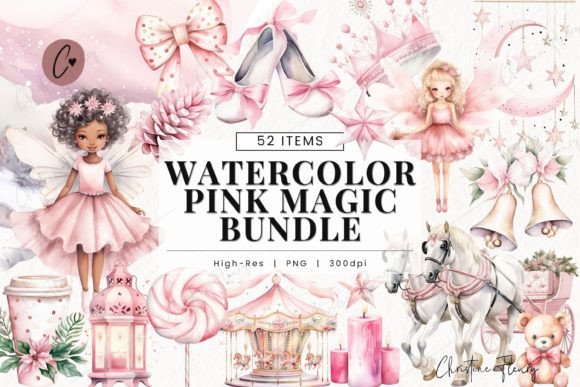 Download Watercolor Pink Magic Clipart Bundle - Premium Resources
